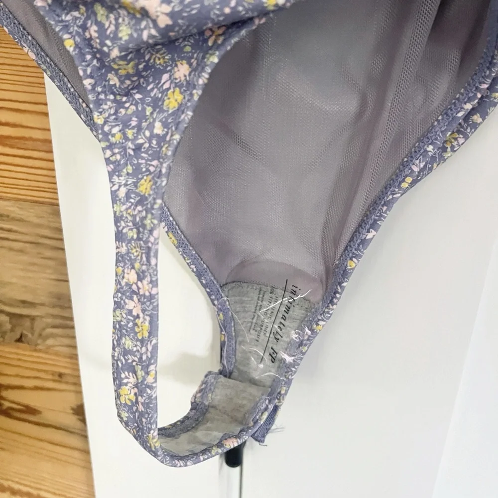 Free People Printed Bella Bodysuit - Chambray Combo